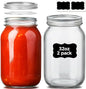 ComSaf Wide Mouth Mason Jars 32 oz with Lids 2 Pcs, Quart Mason Jars with Seal Band, Large Glass Jar, Big Canning Containers for Pickles, Jams, Sauces, Salsa, Sourdough, Salad, Suntea, Food Storage