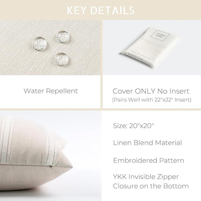 Crumbs Home Modern Farmhouse Fall Linen Indoor Outdoor Throw Pillow Cover Only - Image 5
