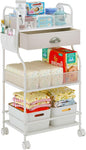 Baby Diaper Caddy Cart Organizer -3 Tier, Bedside Nursery Essentials Organizer by Cidaziya