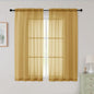 Sheer Gold Curtains for Bedroom Living Room 54 Inch Length 2 Panels Set by WelvetBLK