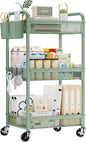 YASONIC 3 Tier Rolling Cart – Metal Utility Storage Carts by YASONIC