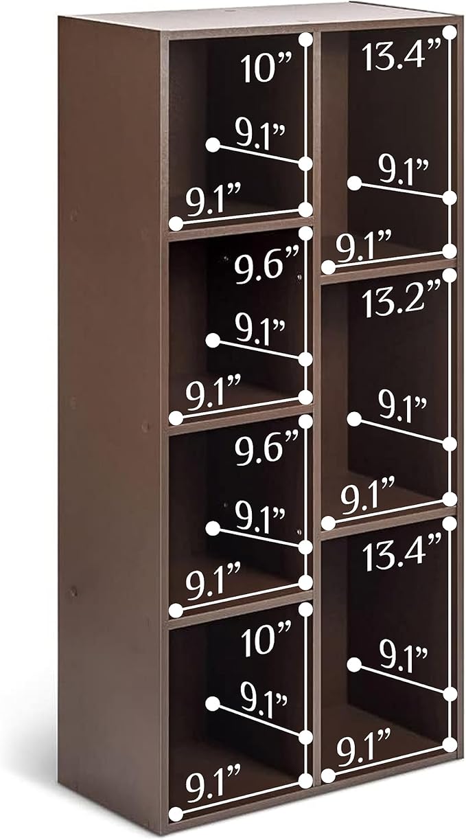 Amazon Basics 7 Cube Storage Organizer Bookcase, Sturdy Shelves, Book Shelf - Image 5