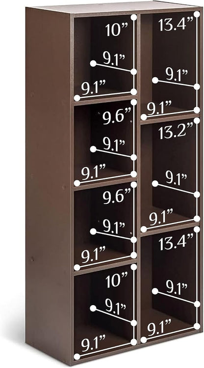 Amazon Basics 7 Cube Storage Organizer Bookcase, Sturdy Shelves, Book Shelf - Image 5