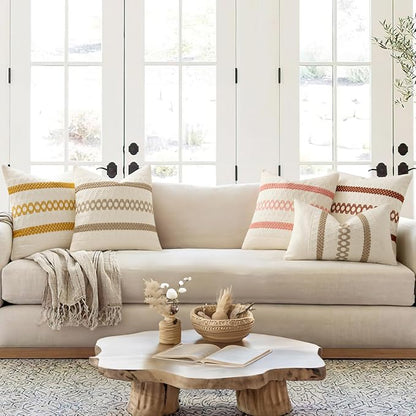 MIULEE Set of 2 Fall Rust Decorative Lumbar Pillow Covers 12x20 | Farmhouse - Image 3