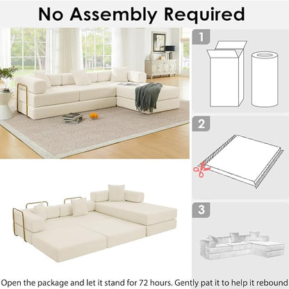 HANXIN 108" Modular Sectional Sofa, Futon Convertible Sofa Bed, Oversized - Image 3