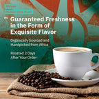 Kochere Horn of Africa Signature Blend Whole Bean Coffee – 1LB – Single Origin Components, Freshly Roasted to Order – Artisanal Medium Roast – Bold, Complex, and Fruity Notes – Organic, Farm Direct Specialty Coffee