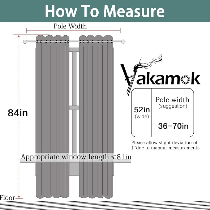 Yakamok Room Darkening Curtains 52x84 inch Length Sky Blue-Living Room | 2 - Image 7