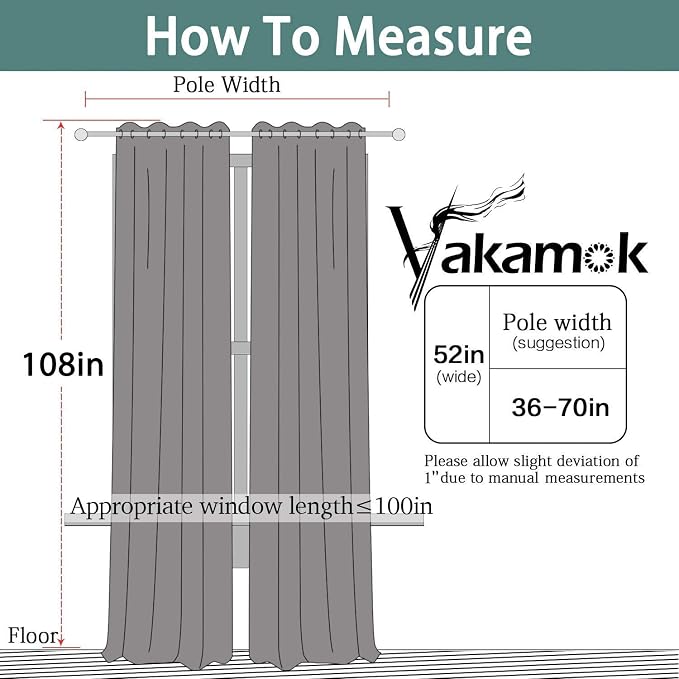 Yakamok Room Darkening Curtains 52x108 inch Length Light Beige-Living Room | 2 - Image 7