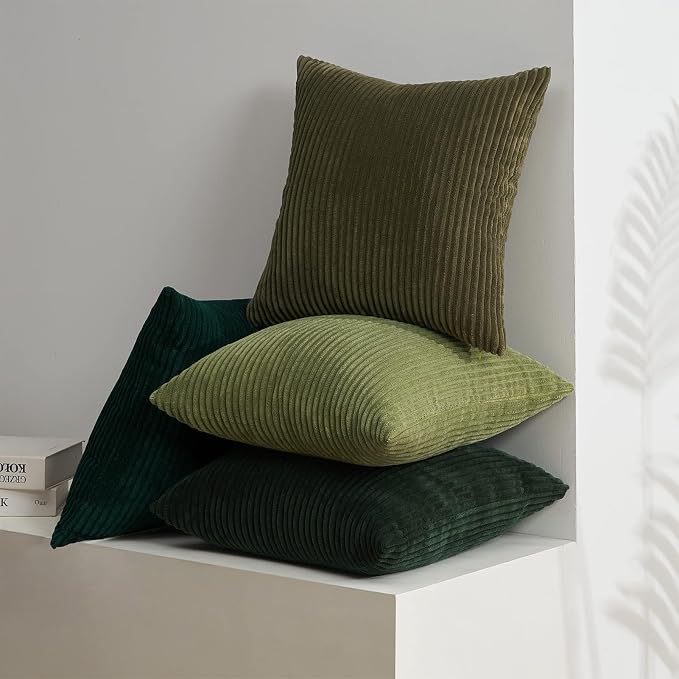 Topfinel Corduroy Throw Pillow Covers Pack of 2 Gray 16"x16" No Insert - Image 9