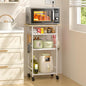 ThreeHio Rolling Kitchen Microwave Cart, 4 Tier Microwave Table Stand by ThreeHio