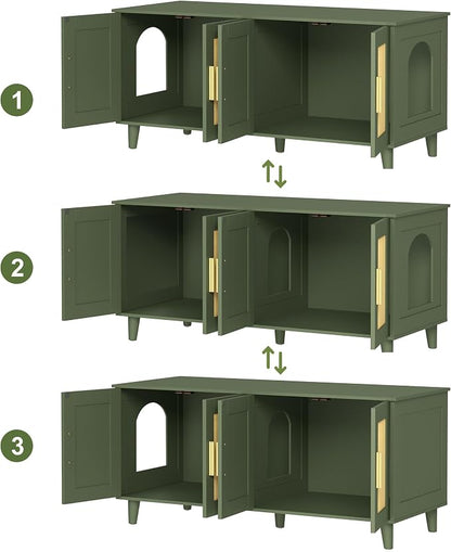 Homhedy Boho Cat Litter Box Enclosure - Image 6