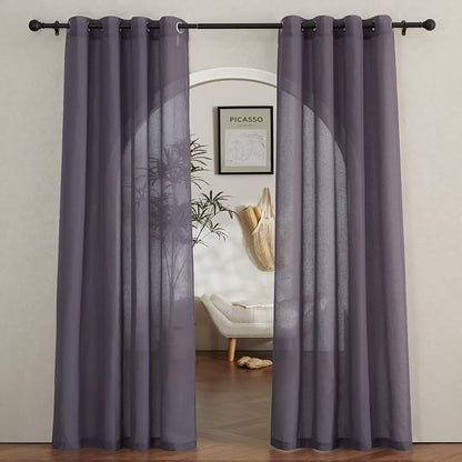NICETOWN Flax Linen Sheer Curtains by NICETOWN