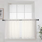 Short Sheer Curtains 24 Inches Long 2 Panels by OWENIE