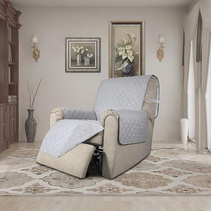 Easy-Going Reversible Couch Cover, Recliner 19 in, Light Gray/Light Gray | - Image 2
