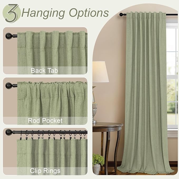 Light Sage Green Black Out Curtains 96 Inch Long - Image 6