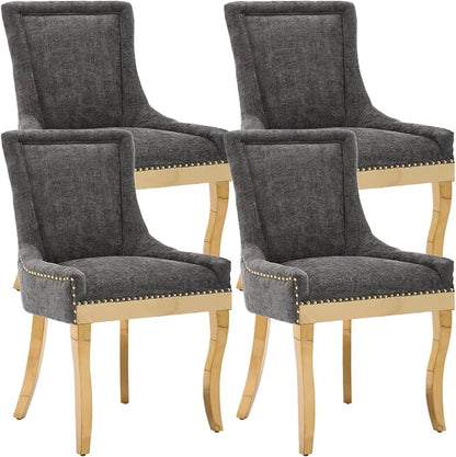 Upholstered Dining Chairs Set of 4, Modern Fabric Side Chairs by MZDOO