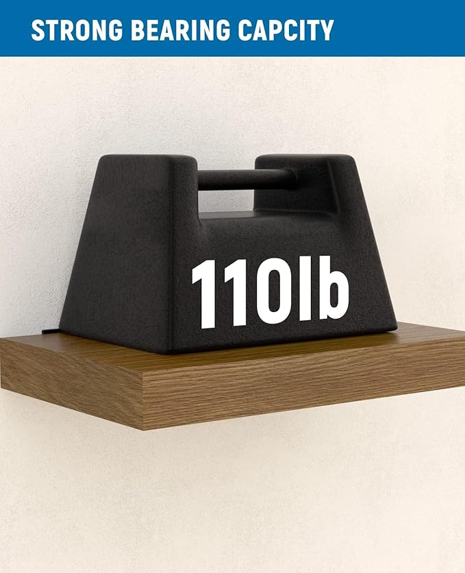 LEOPO Black 8-Pack 5 inch Floating Shelf Brackets, Hidden Shelf Bracket - Image 5