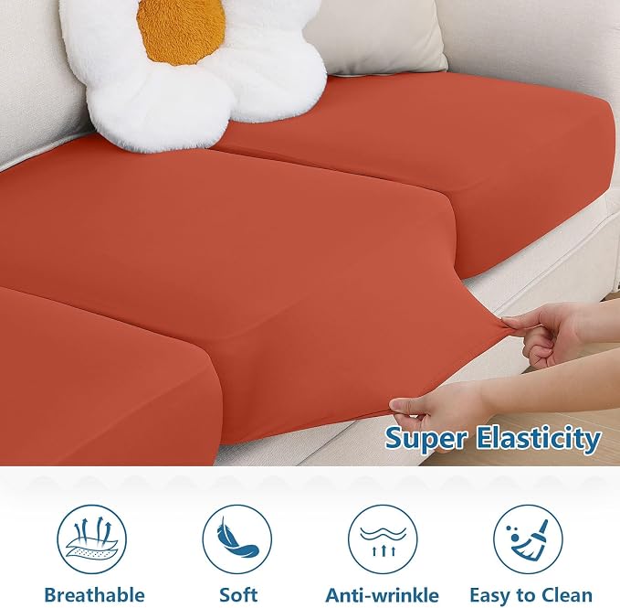 Milk Silk Couch Cushion Covers, Sofa Covers Washable - Image 6