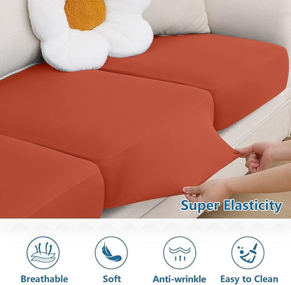 Milk Silk Couch Cushion Covers, Sofa Covers Washable - Image 6