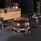 51mm Coffee Distributor, Espresso Distribution Tool, Adjustable Depth Espresso Tamper Leveler with Walnut Wood Handle Fits for 51mm Delonghi Barista Portafilter