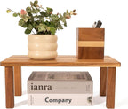 Acacia Wooden Desktop Organizer Shelf Kitchen Cabinet and Counter Riser Display Shelf for Top of Desk Home Office Bathroom Coffee Table Display Stand