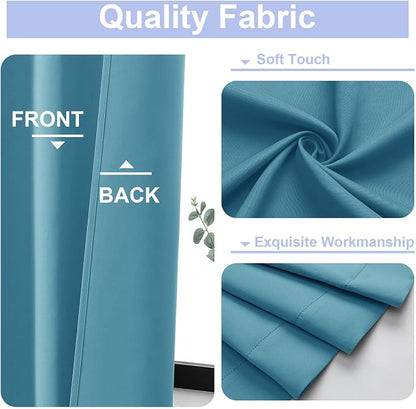 Simplebrand Ava Turquoise Blackout Curtains - Image 3