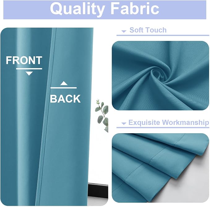 Simplebrand Ava Turquoise Short Blackout Curtains - Image 3