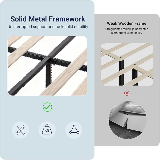 Allewie Queen Size Velvet Bed Frame/Vertical Channel Tufted Wingback - Image 4