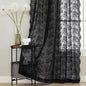 YJ YANJUN Vintage Lace Curtains 72 inch Length Goth Black Floral Sheer by YJYANJUN