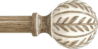 QDWIS Boho Wood Curtain Rods for Windows 28 to 48 inch, Rustic Decorative by Unknown