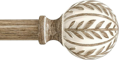 QDWIS Boho Wood Curtain Rods for Windows 72 to 144 inch, Rustic Decorative by Unknown