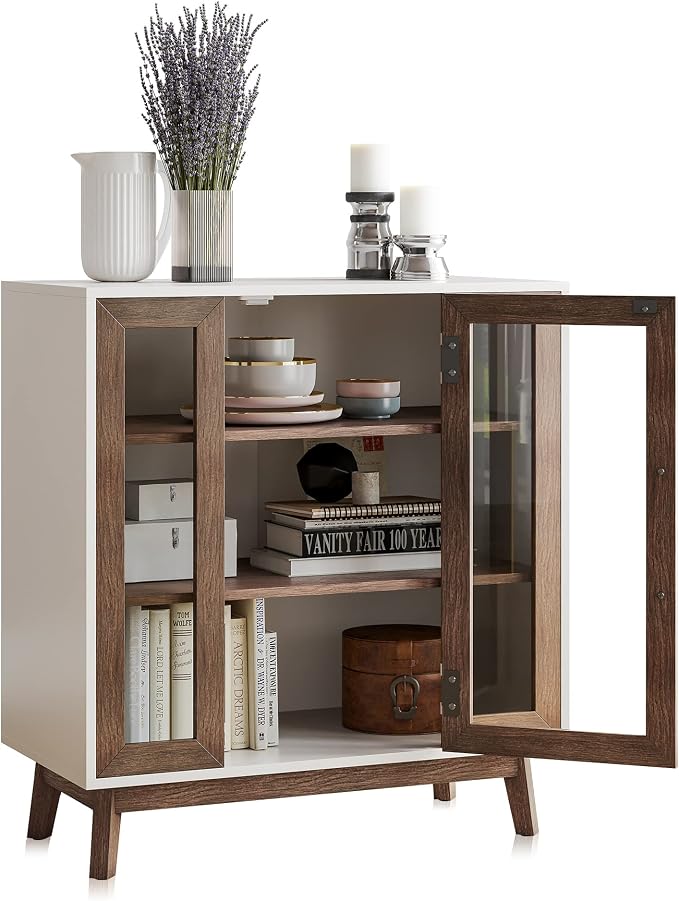 BELLEZE Modern Curio Cabinet, 3-Tiers Console Table, 31 Inch - Image 7