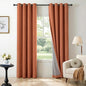 100% Blackout Linen Textured Curtains 84 Inch Long, Light Blocking, Thermal by 100BlackoutShield