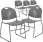 Flash Furniture 5 Pack HERCULES Series 880 lb. Capacity Gray Ultra-Compact by FlashFurniture