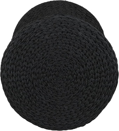 Household Essentials Black Paper Rope Hourglass Side Table - Image 4