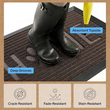 GORILLA GRIP 100% Waterproof All-Season WeatherMAX Doormat 35x23, US Designed - Image 5