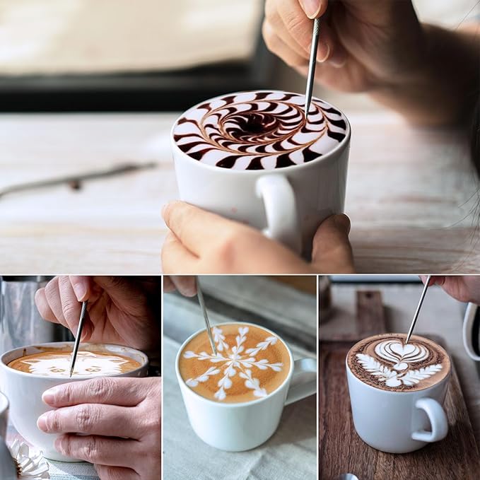 Milk Frothing Pitcher, 22oz 650ml Milk Frother Cup Stainless Steel Steaming Pitcher, Coffee Bar Cappuccino Espresso Machine Accessories Barista Tools, Metal Steamer Cup Mug Milk Jug with Latte Art Pen