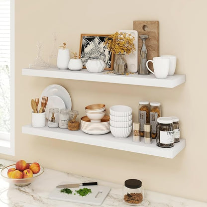 Acovy 40 Inch Floating Shelves, 9.3" Deep Floating Shelf Wall Mounted, Rustic - Image 2