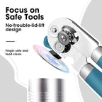 Beneno Can Opener Manual with Magnet, Hand Held Heavy Duty Can Opener with Durable Sharp Blade Smooth Edge, Big Effort-Saving Knob, Soft Grip Rubber Handle, Multifunctional Bottle Opener, Aqua