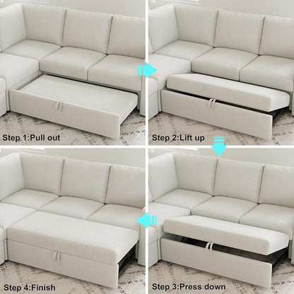 Belffin Modular Sectional Sleeper Sofa Bed - Image 7