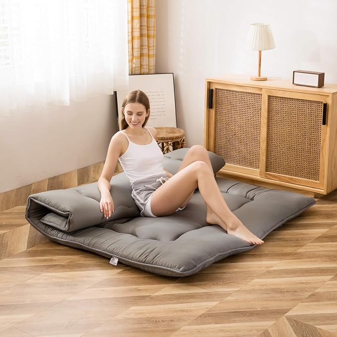 MAXYOYO Japanese Floor Mattress Futon Mattress, Charcoal Grey, Full Size - Image 8