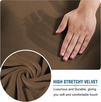 H.VERSAILTEX Modern Velvet Plush 4 Piece High Stretch Sofa Slipcover Furniture - Image 5