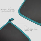 Cotton and Neoprene Oven Pads Pot Holders with Pocket 8"x8.5" Dual-Function Hot Pad Set for Finger Hand Wrist Protection Heat Resistant to 428°F Teal