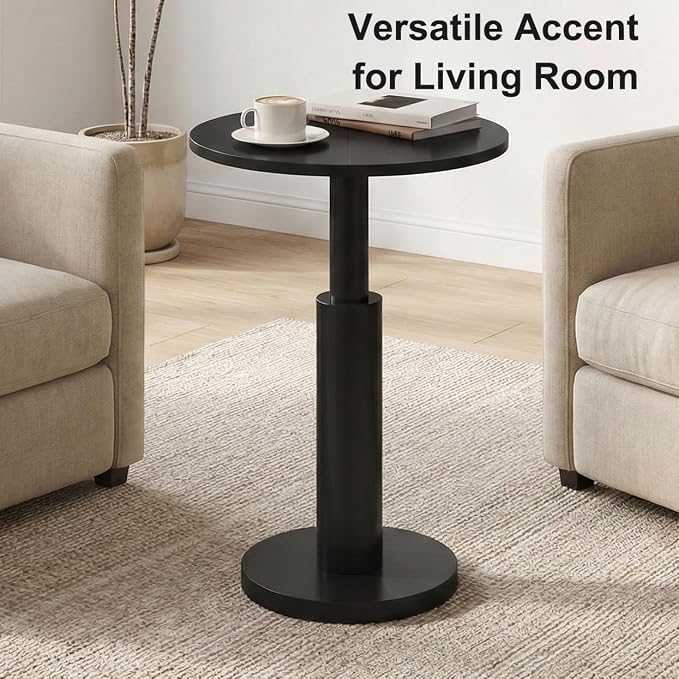 LAATOOREE Round Side Table, Accent Drink Coffee Table, Spacious Top, Thick - Image 4