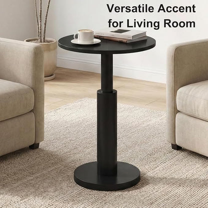 LAATOOREE Round Side Tables Set of 2, Pedestal Drink Table, Spacious Top - Image 4