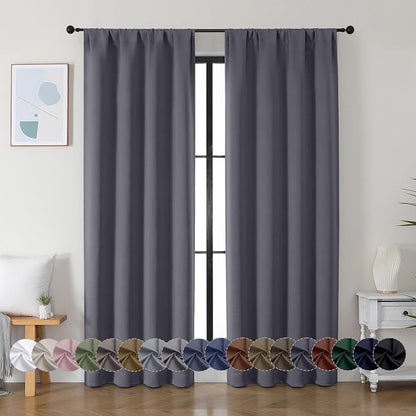 Simplebrand Ava Grey Blackout Curtains by Simplebrand