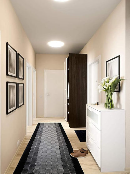 Custom Length Hallway Runner Rug, Slip Resistant, Checkered Black, 26 Inch X 4 - Image 3