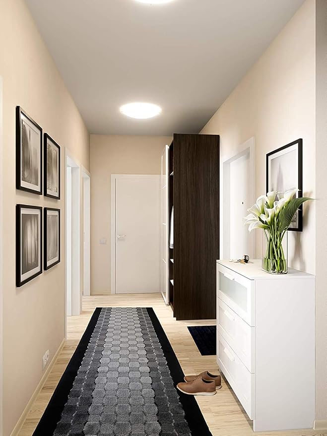 Custom Length Hallway Runner Rug, Slip Resistant, Checkered Black, 26 Inch X 3 - Image 3