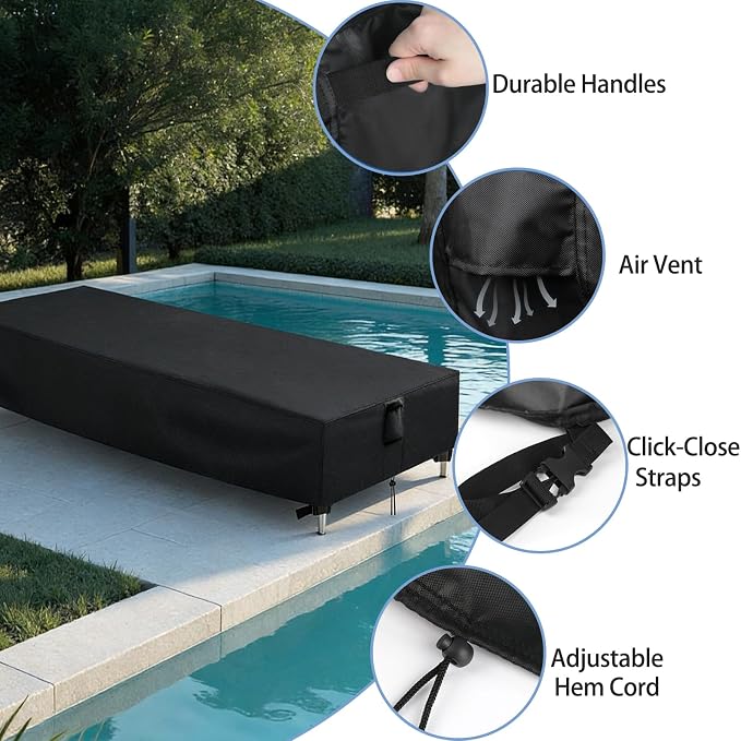 Chaise Lounge Covers, 1 Pack Waterproof Outdoor Lounge Chair Covers - Image 4