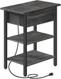 HOOBRO End Table with Charging Station, Narrow Side Table, Flip Top Nightstand by HOOBRO